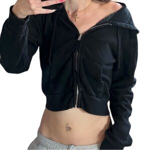 Brandy Melville Black Zip Up Hoodie